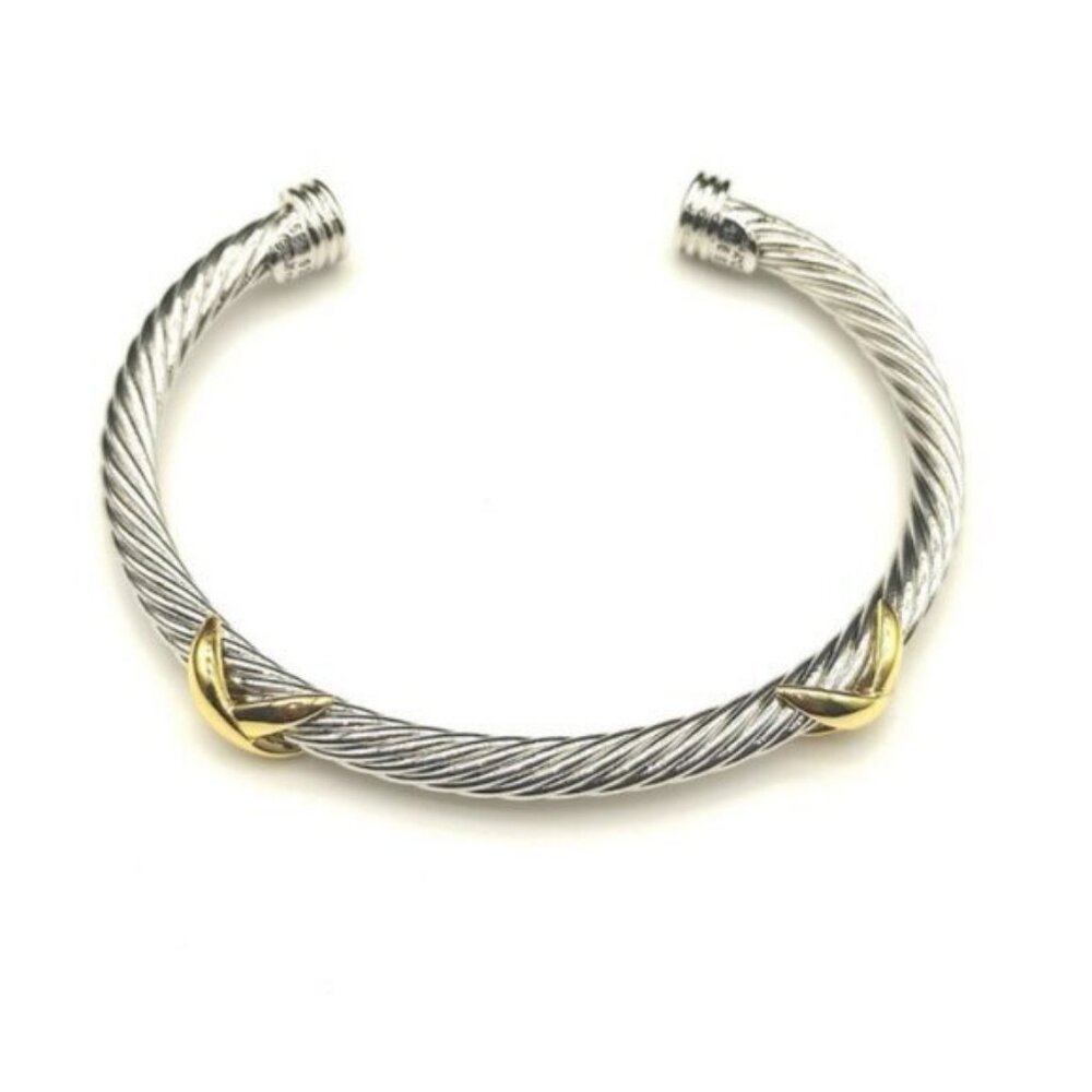 David Yurman 5mm 14K Double X Bracelet QDW-2040